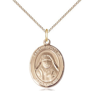 14kt Gold Filled Saint Alphonsa Medal Religious Jewelry Engraved Catholic Saint Jewelry