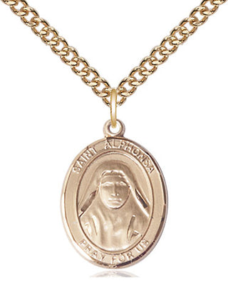 14kt Gold Filled Saint Alphonsa Medal Religious Jewelry Engraved Catholic Saint Jewelry