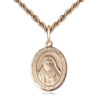 14kt Gold Saint Alphonsa Medal Engraved Catholic Saint Jewelry