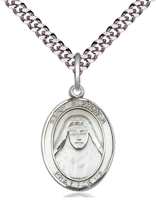 Pewter Saint Alphonsa Medal Religious Jewelry Engraved Catholic Saint Jewelry