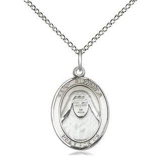 Sterling Silver Saint Alphonsa Medal Religious Jewelry Engraved Catholic Saint Jewelry