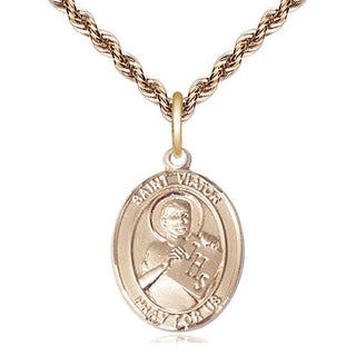 14kt Gold Filled Saint Viator of Bergamo Medal Religious Jewelry Engraved Catholic Saint Jewelry