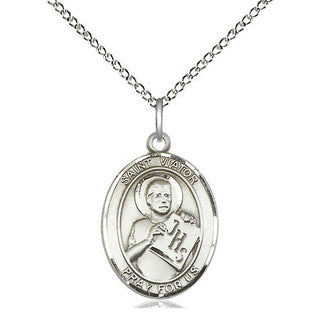 Sterling Silver Saint Viator of Bergamo Medal Religious Jewelry Engraved Catholic Saint Jewelry