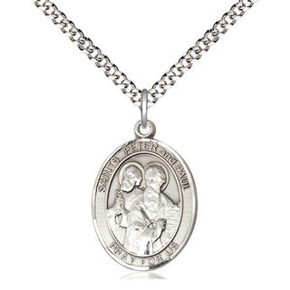 Sterling Silver Saint Peter St Paul Medal Religious Jewelry Engraved Catholic Saint Jewelry