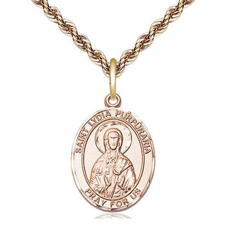 14kt Gold Filled Saint Lydia Purpuraria Medal Religious Jewelry Engraved Catholic Saint Jewelry