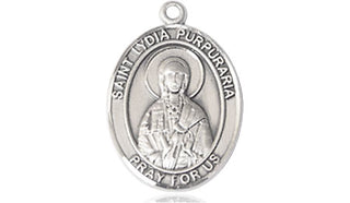 Pewter Saint Lydia Purpuraria Medal Engraved Catholic Saint Jewelry