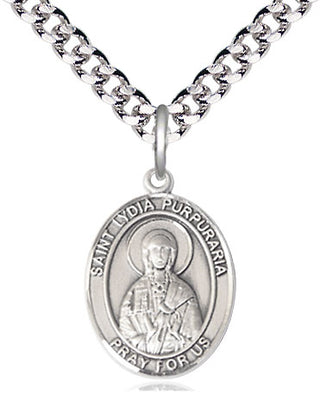 Pewter Saint Lydia Purpuraria Medal Religious Jewelry Engraved Catholic Saint Jewelry