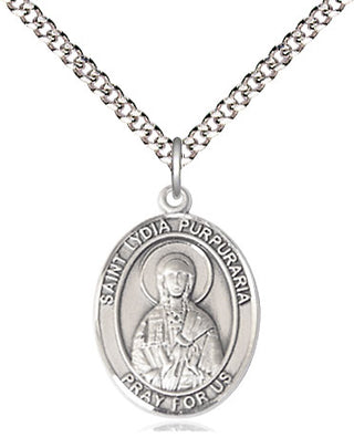 Pewter Saint Lydia Purpuraria Medal Religious Jewelry Engraved Catholic Saint Jewelry
