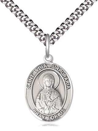 Pewter Saint Lydia Purpuraria Medal Religious Jewelry Engraved Catholic Saint Jewelry