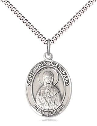 Sterling Silver Saint Lydia Purpuraria Medal Religious Jewelry Engraved Catholic Saint Jewelry