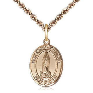 14kt Gold Filled Our Lady of Kibeho Medal Religious Jewelry Engraved Catholic Saint Jewelry