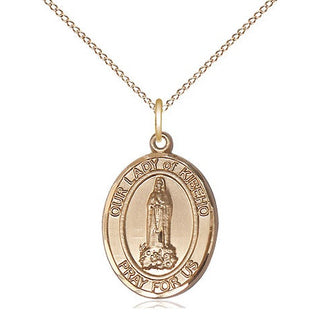 14kt Gold Our Lady of Kibeho Medal Engraved Catholic Saint Jewelry