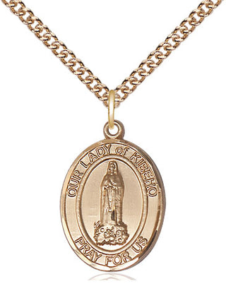 14kt Gold Our Lady of Kibeho Medal Engraved Catholic Saint Jewelry