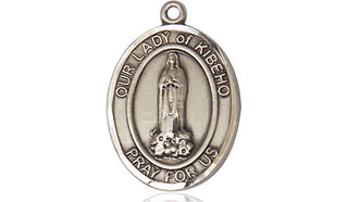 Pewter Our Lady of Kibeho Medal Engraved Catholic Saint Jewelry