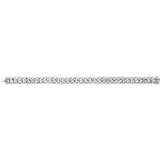 14K White 3/4 CTW Natural Diamond Curb 7" Bracelet
