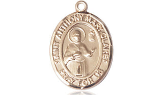 14kt Gold Saint Anthony Mary Claret Medal Engraved Catholic Saint Jewelry
