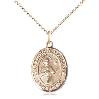 14kt Gold Saint Anthony Mary Claret Medal Engraved Catholic Saint Jewelry