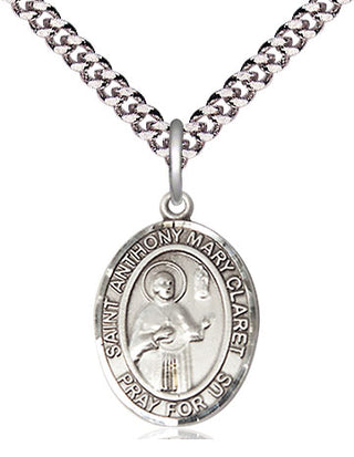 Pewter Saint Anthony Mary Claret Medal Religious Jewelry Engraved Catholic Saint Jewelry