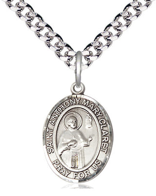Pewter Saint Anthony Mary Claret Medal Religious Jewelry Engraved Catholic Saint Jewelry