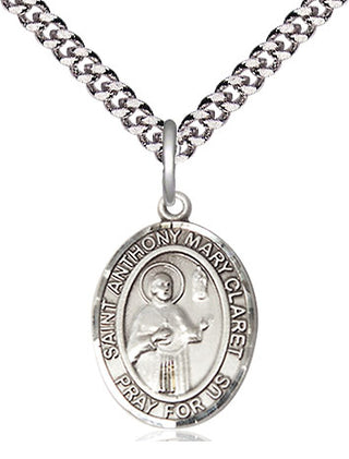 Pewter Saint Anthony Mary Claret Medal Religious Jewelry Engraved Catholic Saint Jewelry