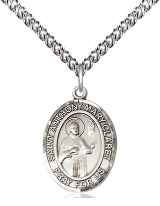 Sterling Silver Saint Anthony Mary Claret Medal Religious Jewelry Engraved Catholic Saint Jewelry