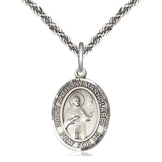 Sterling Silver Saint Anthony Mary Claret Medal Religious Jewelry Engraved Catholic Saint Jewelry