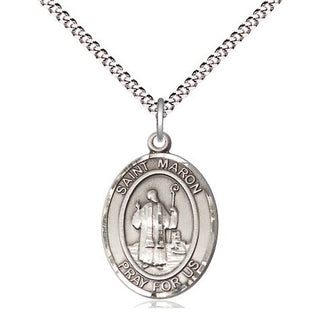 Pewter Saint Maron Medal Religious Jewelry Engraved Catholic Saint Jewelry