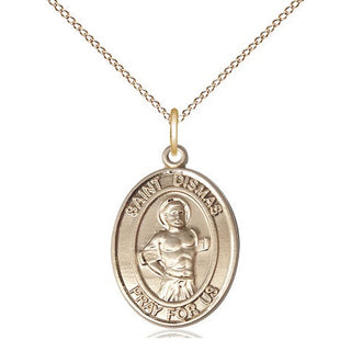14kt Gold Filled Saint Dismas Medal Religious Jewelry Engraved Catholic Saint Jewelry