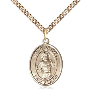 14kt Gold Filled Saint Dismas Medal Religious Jewelry Engraved Catholic Saint Jewelry
