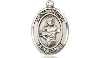 Pewter Saint Dismas Medal Engraved Catholic Saint Jewelry