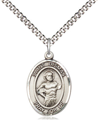Pewter Saint Dismas Medal Religious Jewelry Engraved Catholic Saint Jewelry
