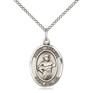 Sterling Silver Saint Dismas Medal Religious Jewelry Engraved Catholic Saint Jewelry