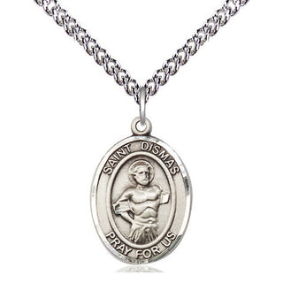 Sterling Silver Saint Dismas Medal Religious Jewelry Engraved Catholic Saint Jewelry