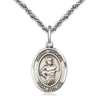 Sterling Silver Saint Dismas Medal Religious Jewelry Engraved Catholic Saint Jewelry