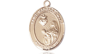 14kt Gold Filled Saint Margaret Mary Alacoque Medal Engraved Catholic Saint Jewelry
