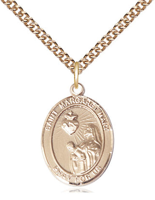 14kt Gold Filled Saint Margaret Mary Alacoque Medal Religious Jewelry Engraved Catholic Saint Jewelry