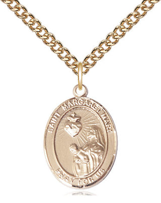 14kt Gold Filled Saint Margaret Mary Alacoque Medal Religious Jewelry Engraved Catholic Saint Jewelry