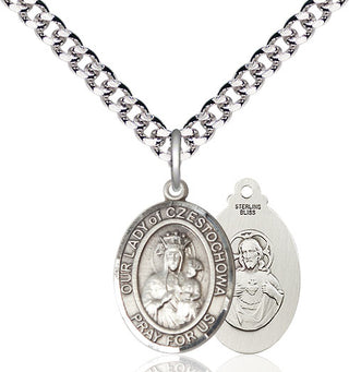 Pewter Our Lady of Czestochowa Medal Religious Jewelry