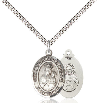 Pewter Our Lady of Czestochowa Medal Religious Jewelry