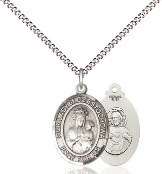 Sterling Silver Our Lady of Czestochowa Medal Religious Jewelry