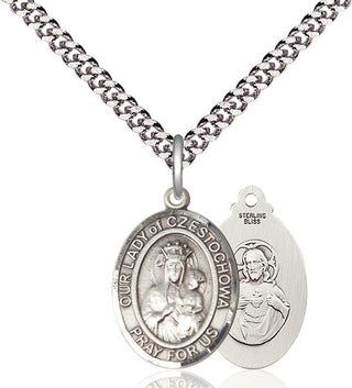 Sterling Silver Our Lady of Czestochowa Medal Religious Jewelry