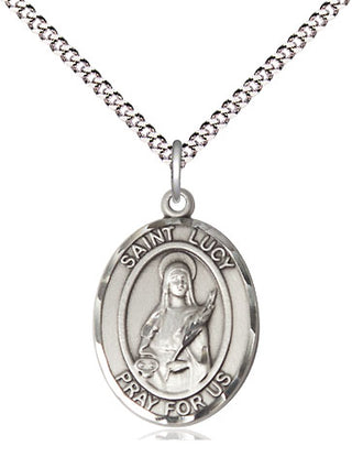 Pewter Saint Lucy Medal Religious Jewelry Engraved Catholic Saint Jewelry