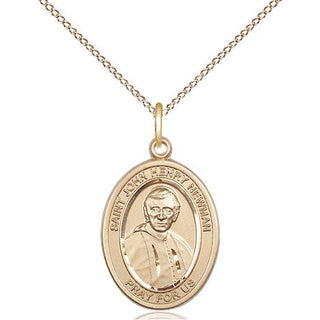 14kt Gold Blessed John Henry Newman Medal Engraved Catholic Saint Jewelry