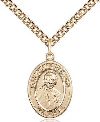 14kt Gold Blessed John Henry Newman Medal Engraved Catholic Saint Jewelry