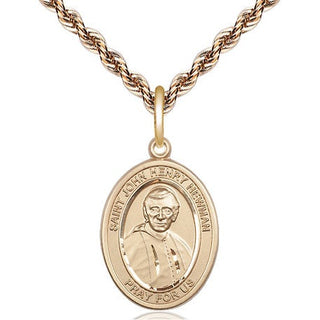 14kt Gold Blessed John Henry Newman Medal Engraved Catholic Saint Jewelry