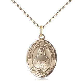 14kt Gold Saint Mary Mackillop Medal Engraved Catholic Saint Jewelry