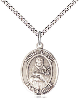 Sterling Silver Saint Fidelis Medal Religious Jewelry Engraved Catholic Saint Jewelry