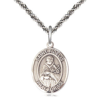 Sterling Silver Saint Fidelis Medal Religious Jewelry Engraved Catholic Saint Jewelry
