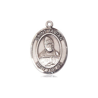 Pewter Saint Fabian Medal Engraved Catholic Saint Jewelry