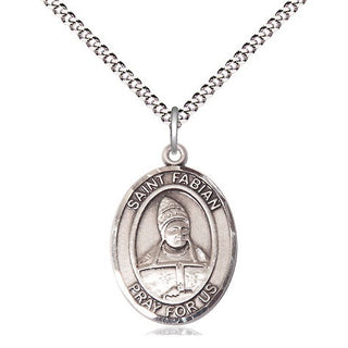 Pewter Saint Fabian Medal Religious Jewelry Engraved Catholic Saint Jewelry